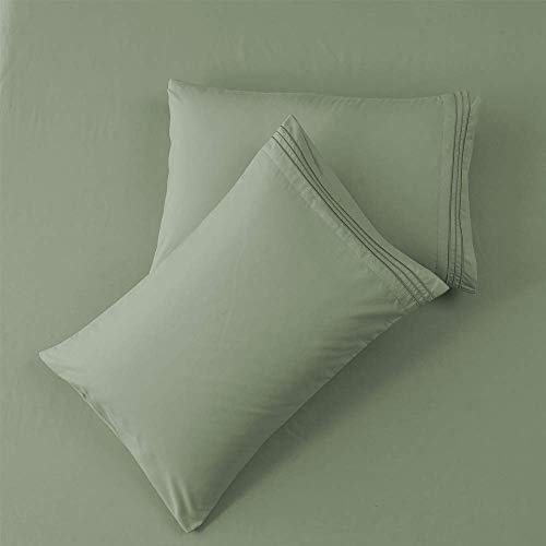 Image of SONORO KATE Bed Sheet Set Super Soft Microfiber 1800 Series Luxury Egyptian Sheets 16-Inch Deep Pocket,Wrinkle and Hypoallergenic-3 Piece (Sage, Twin XL)