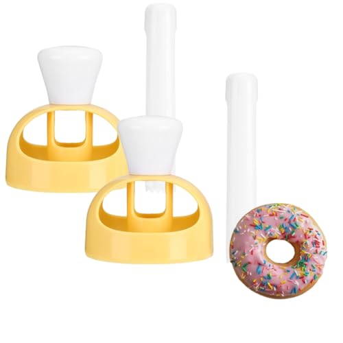 2 Pack Plastic Donut Cutters, Plastic Donut Maker Mold Fondant Cake Bread Desserts Bakery Mould DIY Doughnut Cutter with Pliers for Kitchen Baking Tool