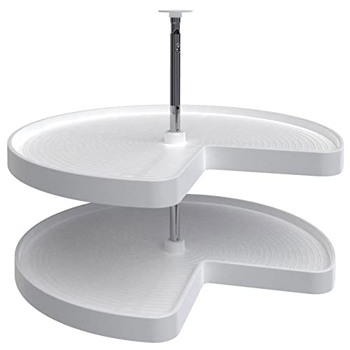 Lazy Daisy Polymer Kidney-Shaped 2-Shelf Lazy Susan for Corner Base Cabinets