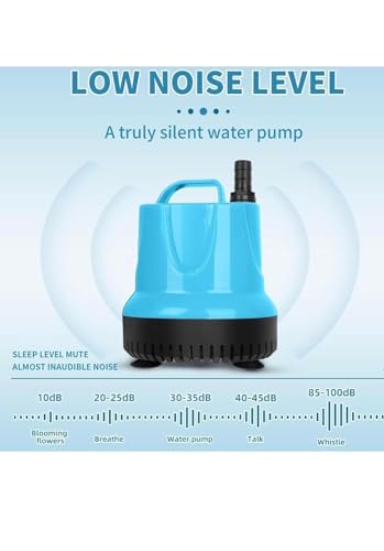 Image of Asian Pumps & Machineries 60W Bottom Suction Submersible Water Pump 220V For Aquarium, Ponds, Hydroponic and Water Fountains 3500L /Hr Lifts Upto 3.8 M With 4 Nozzles