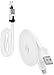 Produktbild Set Ladegerät für Lautsprecher Bose Soundwear Companion Smartphone Micro USB Kabel 3 m + Kabel Noodle 1 m Android (weiß)