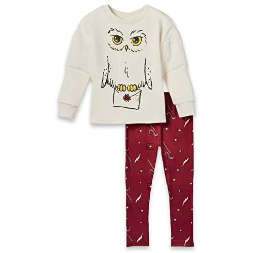 Harry Potter Girls' Infant Toddler Long Sleeve Fleece Sweatshirt and Knit Leggings Set