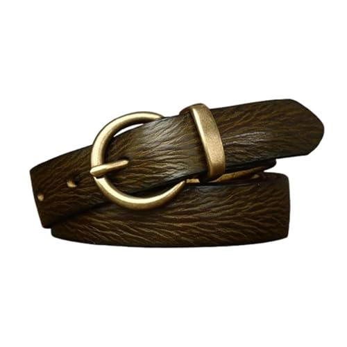 Ceinture fine pour femme 2,4 cm large lanière en cuir véritable boucle