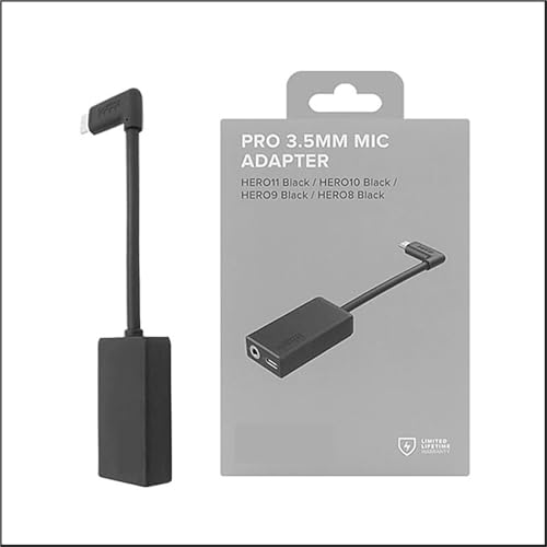 Adaptateur Micro 3,5 mm for caméras d'action, Compatible avec GoPro HERO12/11/10/9/8/7/6/5