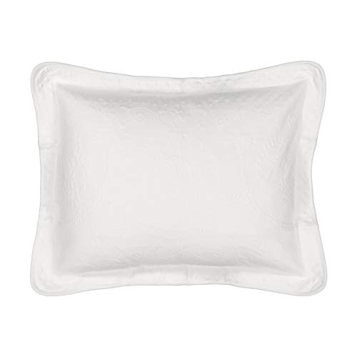 King Charles Modern Farmhouse Floral Matelasse Decorative Pillowcase, 100% Cotton Breathable Bedding, King Sham (20" x 36"), White