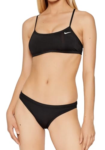 NIKE Racerback Bikini-Set für Damen, Damen, Bikini, NESSA211-001, schwarz, L
