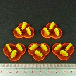 LITKO Gothic Space Blast Markers Compatible with Battlefleet Gothic, Fluorescent Orange and Yellow (5)