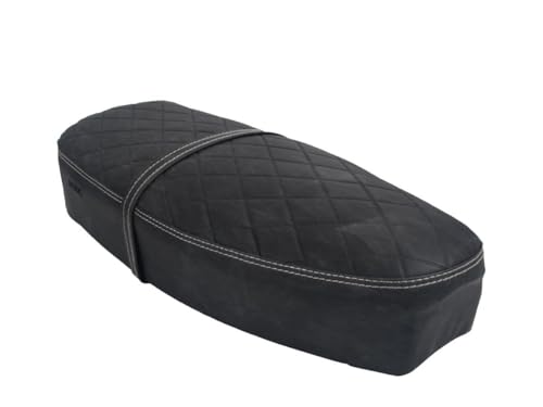 Housse de selle Vespa PX 200 E 1981 premium noire coutures blanches