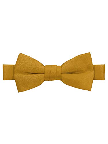 Jacob Alexander Boy's Kids Pretied Banded Adjustable Solid Color Bowtie - Gold