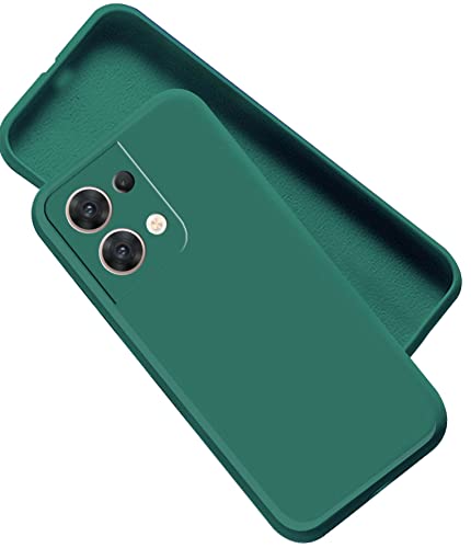 Image of A rtistque Liquid TPU Silicone Matte Shockproof Flexible with Camera Protection Soft Back Cover Case for Oppo Reno 8 Pro 5G - Green