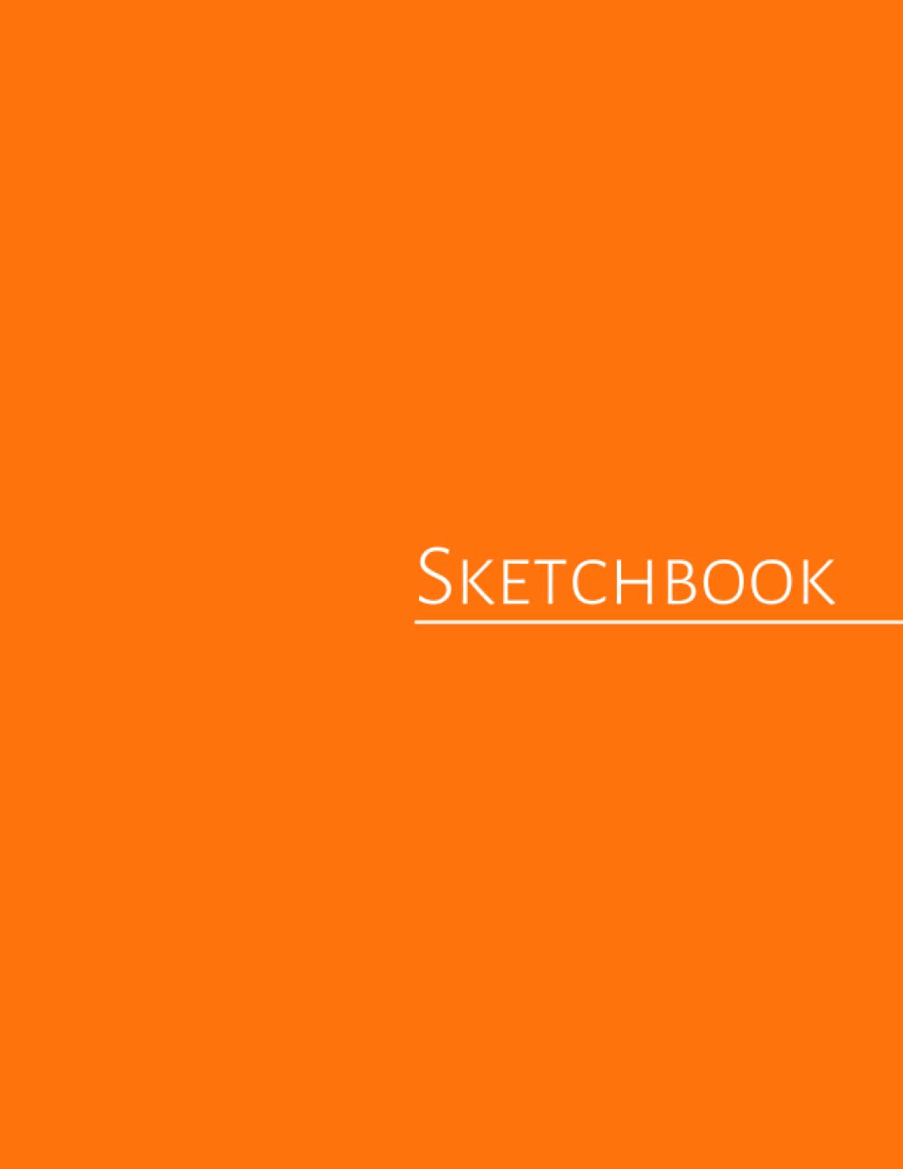 Orange Sketch Pad: Large Sketchbook Journal for Drawing, Sketching, and Doodling, 8.5x11, 100 + Plain Blank Pages