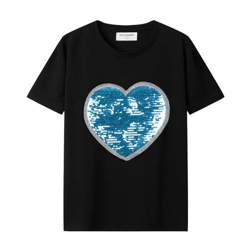 Image of Mud Kingdom Girls Boys Independence Day T-Shirt Fashion Sequins 4th of July Top Summer American Flag 2-9Y