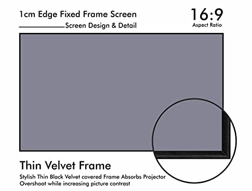Image of BIG VUE 1 CM Fixed Frame ALR Projector Screen 16:9 Diagonal Active 3D 4K Ultra HD Projector Screen for Classroom, Home Theater or Office (100 Inch)