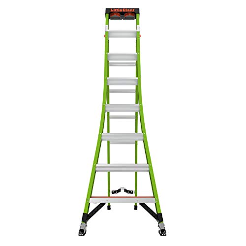 Little Giant Ladders, King Kombo, Technical, 8 Ft. A Frame, 14 Ft. Extension, Ground Cue, V-bar, Sure Set Feet, Fiberglass, Type 1AA, 375 lbs weight rating, (13814-074)