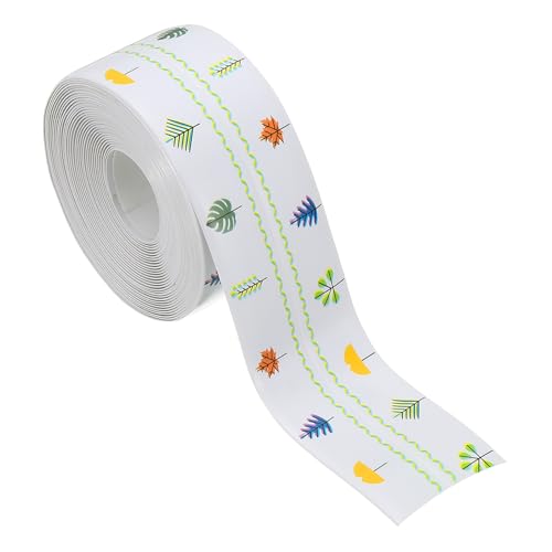 Image of PATIKIL Caulk Tape Waterproof Self Adhesive, PVC Toilet Caulking Sealant Strip Bathtub Caulk Sealing Strip Tape for Bathroom Kitchen Countertop, Autumn Leaves (1.5 Inch x 16.4 Ft)