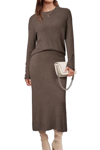 Arach&Cloz Women's Two Piece Skirts Sets 2025 Fall Fashion Wool