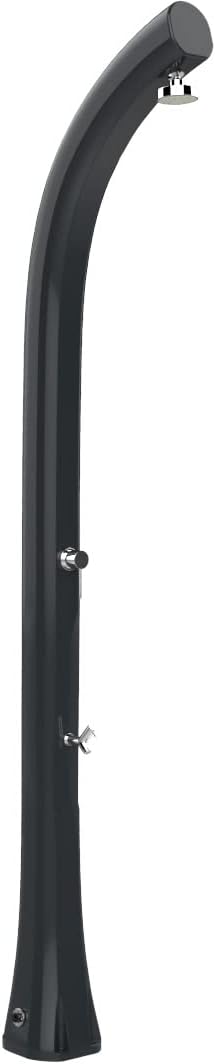 Solar Shower Made in Italy ARKEMA Jolly Plus Anthracite Shower Solar Heating Polyethylene HD Tank 24L Height 225 cm Garden Shower and Ecological Pool with Hot and Cold Water Mixer and lavapiedi ARKEMA B520 7016