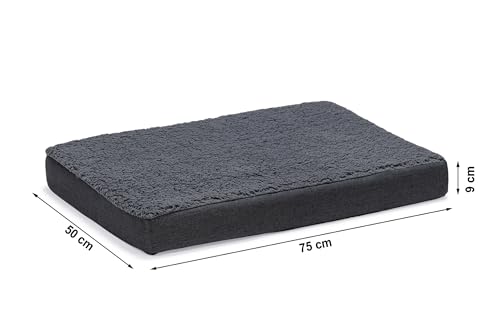 Beeztees Zira, Orthopädisches Hundebett, Dunkelgrau, 75x50x9 cm