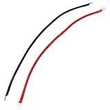FAVOMOTO 2Pcs 2 AWG Batterie Kabel Zwei Gauge Batterie Power Inverter Kabel Verzinnt Kupfer Terminal Positive Negative Kabel für Motorrad Marine Solar RV Auto