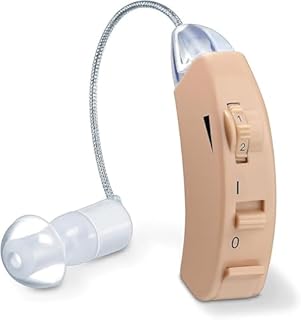 Beurer HA 50 Amplificatore Acustico Singolo, Discreto con Intervallo di Frequenze Esteso, Incl. pratica batteria di ricambio, Riproduzione senza fruscio, Adatto per chi ha limitata capacità uditiva
