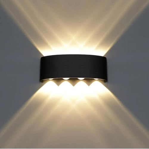 Image of blissbells 8 Way LED Wall Light | Modern Decorative Up Down Wall Lamp with Warm White Light | Designer Wall Sconce for Living Room, Bedroom, Staircase & Hallway