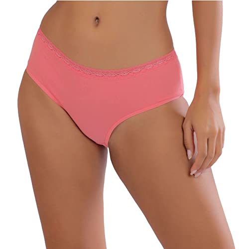 Image of Women's High Waist Peach Panty with Supper Soft Cotton Fabric & Lace at Waist | ELGANTE S7-2A7Y-I1ZJ