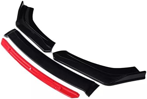 AUTO MT 4pcs/Set Car Universal Front Bumper Splitter Diffuser Splitter Durable Car Front Lip Chin Body Kit Bumper Lip Splitter Protection Spoiler (Black, RED)