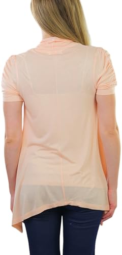 Image of ToBeInStyle Womens Open Front Casual Shrug Lightweight Layering Cardigan Sleeveless or Short Sleeve