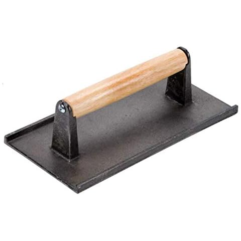 AME D'ESSENCE (1-PC) Cast Iron Steak Weight Commercial Grade Heavy Burger Press Great for Hamburger or Panini Iron Press Medium Size 8 x 4 Cover