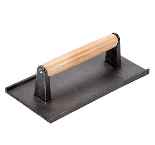 AME D'ESSENCE (1-PC) Cast Iron Steak Weight Commercial Grade Heavy Burger Press Great for Hamburger or Panini Iron Press Medium Size 8 x 4