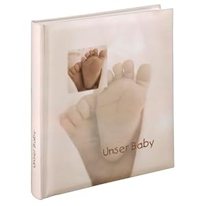 Hama Babyalbum Baby Feel (Fotoalbum mit 60 Seiten für 300 Fotos, Fotobuch für Kinderfotos, Album Format 29 x 32 cm) Sand