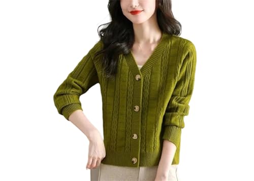 Cardigan en tricot fin col en V femme gilet manches longues chaud chic