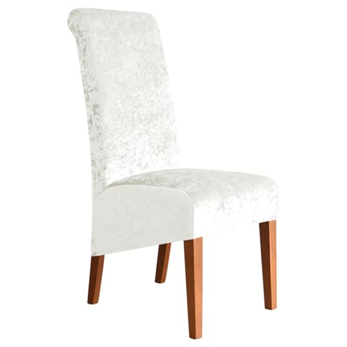 Housses de chaise de salle à manger à dossier haut velours extensible 4PC