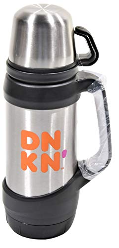 Dunkin' Donuts Taza de Viaje aislada  32 oz de Acero Inoxidable Caliente/frío (con 2 Tazas extraíbles y un Compartimento Inferior Especial) sin BPA