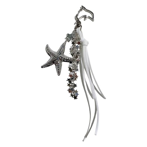KAHDGSS Llavero Con Borlas Y Diseños De Estrellas A Bolso Cruzado Metal Elegante Decoración Hecha A Mano Regalo Para Amantes Llavero Uso Diario