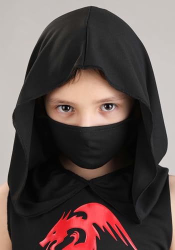 Disfraz de ninja negro para niño muscular miniatura 4