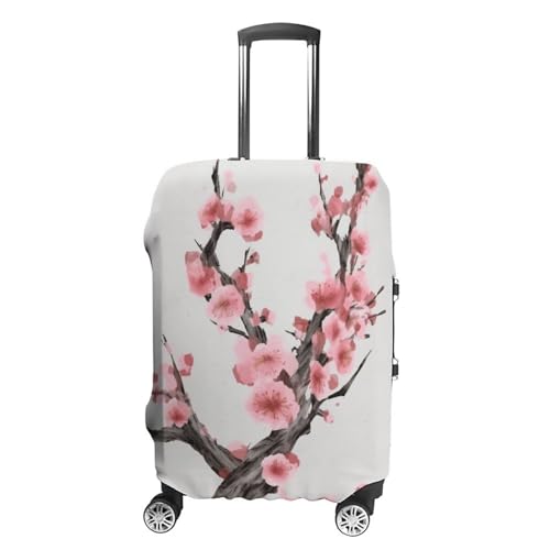 Cherry Blossom Tree Branch Luggage Cover Travel Suitcase Covers for Luggage Elastic Carry on Luggage Covers for Suitcase Tsa Approved Washable Luggage Sleeve Protector Fits 18-32 Inch L - Main Image