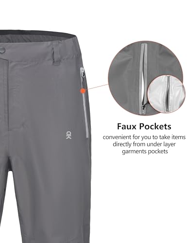 Little Donkey Andy Men's Rain Pants Waterproof Lightweight Overpants Windproof Outdoor Pants for Hiking, Golf, Fishing3