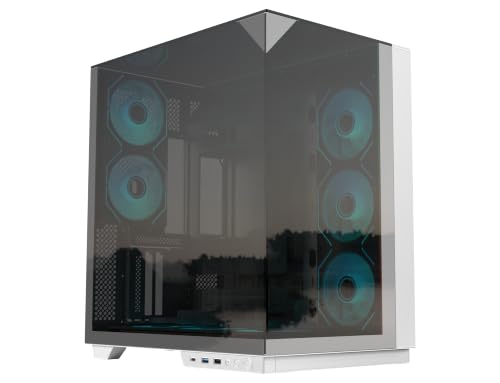ACER V333 ATX PC Case, Full Tower Gaming Computer Case with Mirror Finish Tempered Glass Panels, 8 Pre-Installed RGB Fans, Remote Control, SPCC Steel Frame, 3 USB Ports