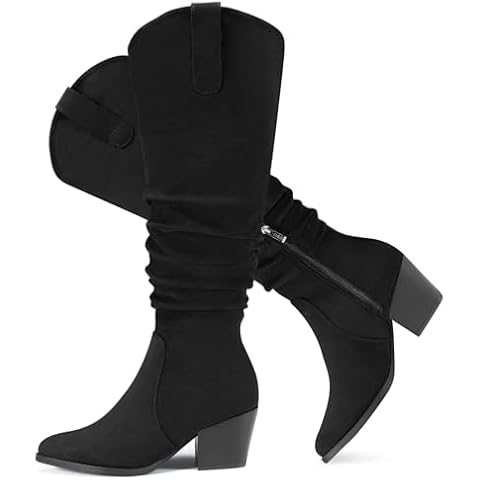 SUEDI Women's Slouchy Knee High Boots Cover