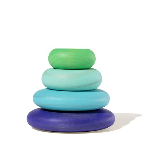 Lovevery Wooden Stacking Stones (4) Perfect for Your Toddler Starting at 11 Months+