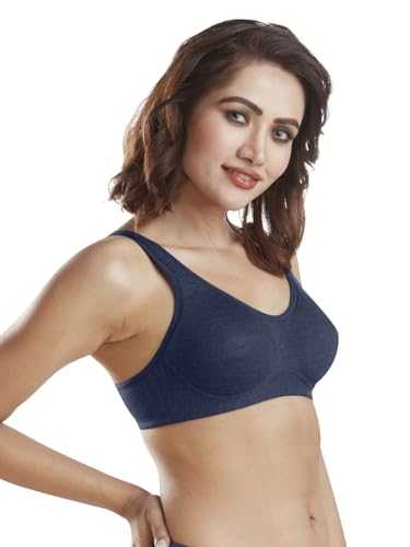 Image of SONARI Women's Cotton Polyester Lightly Padded Wire Free Seamless Bra Green