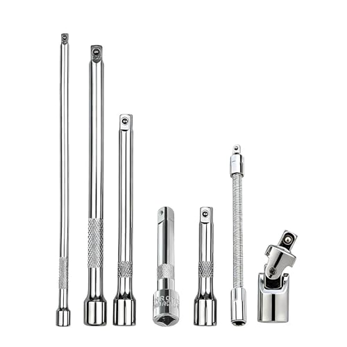 eupdd 7 Pièces 1/4″ Jeu de Rallonges: 45/50/75/100/145/150/250 mm Rallonge Cliquet, Rallonges Basculantes en Acier Chrome Vanadium, Compatible avec Clés à...