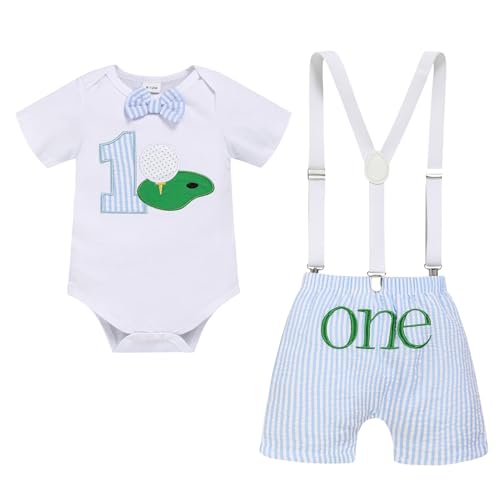 GRNSHTS Baby Boy Funny First Birthday Clothes Infant Boy Bow Tie Romper Bodysuit Cake Smash Outfits