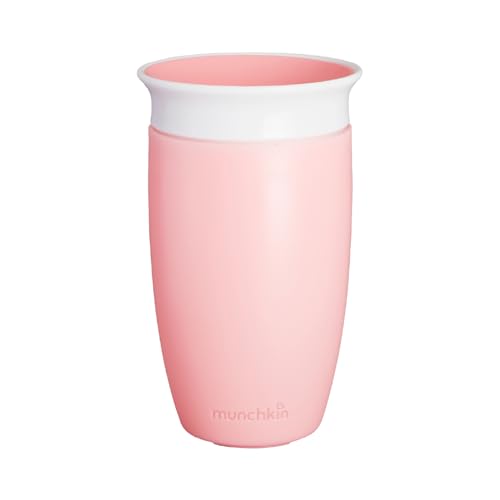 Munchkin Taza Antigoteo Miracle 360, Taza para Bebés y Niños Pequeños, Libre de BPA, Sin Derrames, A Prueba de Fugas, Optimo para el Destete, 12+ Meses, 10oz/296ml, Rosa