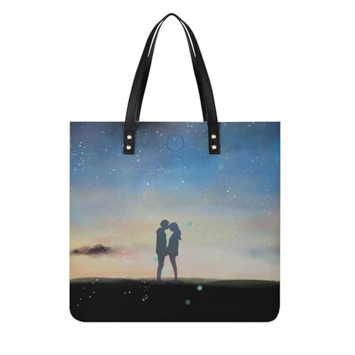 Sac à main shopper Sous Le Ciel Étoilé, grand sac à bandoulière en toile pour femme 39x39cm