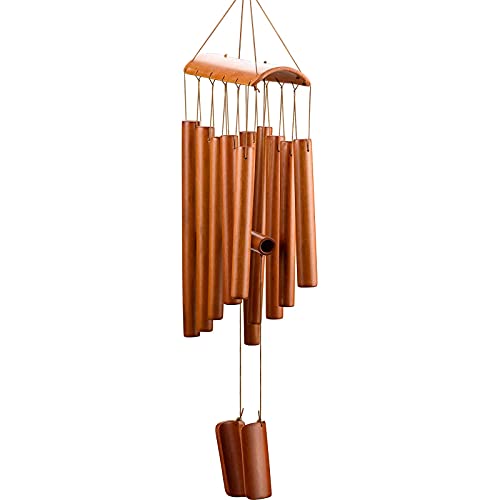 Image of Wind Chimes, Handmade Bamboo Wind Chimes, Classic Style, Wood Wind Chime, Large Deep Tone Wind Bells, with Natural Relaxing Soothing Sound, Indoor Outdoor Wooden, for Garden and Home Decoration
