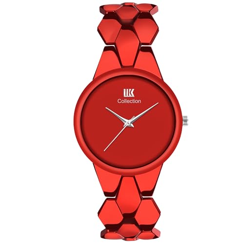 Image of IIK COLLECTION Watch for Women Round Dial |Analogue Quartz Movemnet Ladies Watch|Long Battery Life|Stainless Steel Adjustable Bracelet Chain Strap|Fancy Clasp Safety Watch for Woman