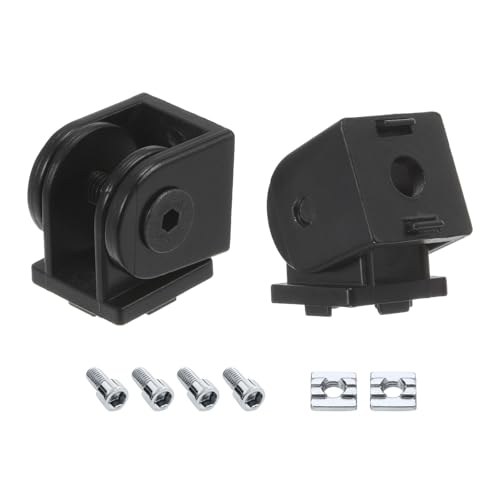 sourcing map 2Pcs Die-Cast Aluminum Pivot Joint 180°Adjustable Flexible Pivot Joint Connector with M6 Screws for 2020 Series Aluminum Extrusion Profile, Aperture 6mm, Black
