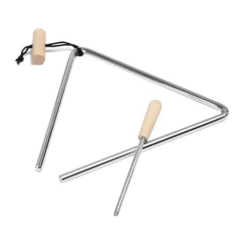 Steel Triangle Instrument - Alloy Steel Music Triangle | Portable Percussion Trianglee Beater For Kids, Children, Classroom Instruments | Handheld Rhythm Bell, Musical Education, Percussion